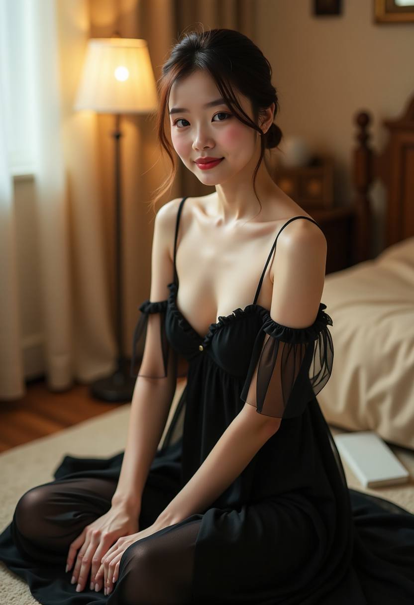 走廊尽头的晚霞